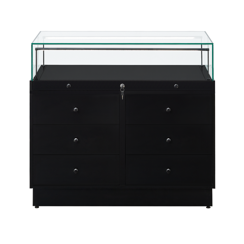 Load image into Gallery viewer, Glass Display Case with Drawers