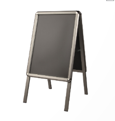 A double 'A' board Snap Frame display unit