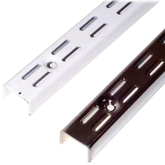 1.6m length of white slotted wall channel for use with retail display systems and shelving