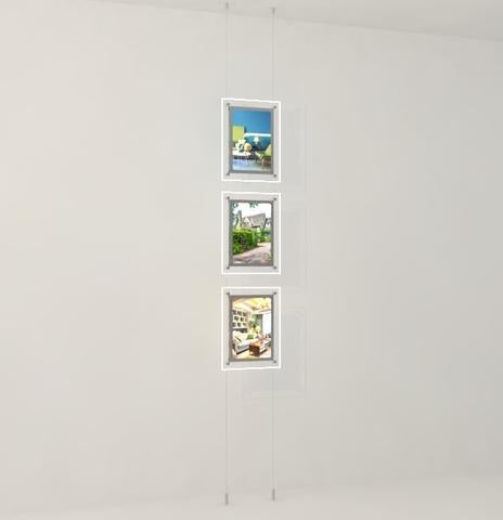 Portrait LED Light Window Pocket Display Kit Triple A4 (6200215)