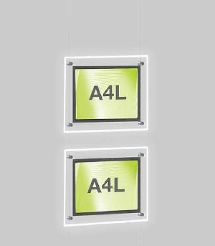 Landscape LED Light Window Pocket Display Kit Double A4 (6200615)
