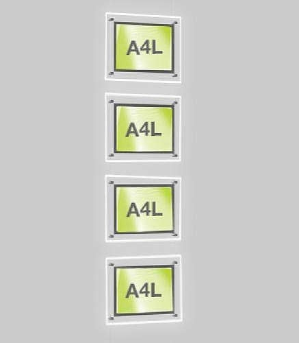 Landscape LED Light Window Pocket Display Kit Quad A4 (6200815)