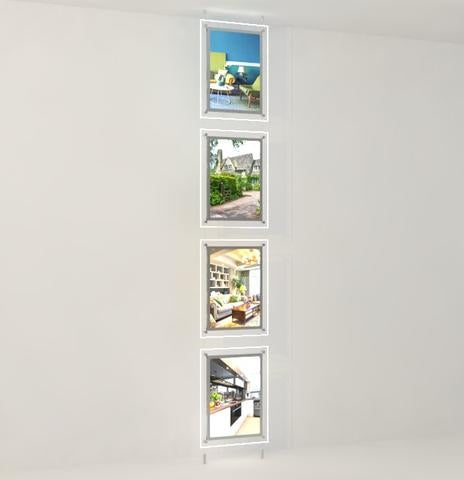Load image into Gallery viewer, Portrait LED Light Window Pocket Display Kit Quad A3 (6201315)