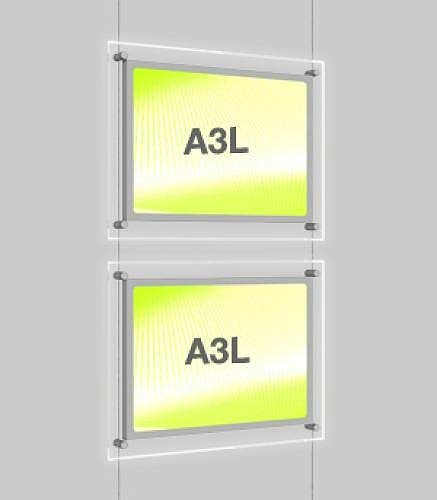 Load image into Gallery viewer, Landscape LED Light Window Pocket Display Kit Double A3 (6201615)