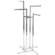 4 straight arm retail display rail in chrome