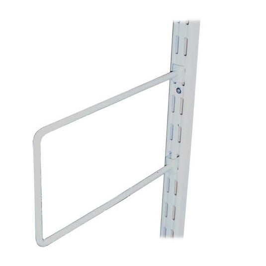 200mm white spring book end for use with twin slot or similar retail display systems
