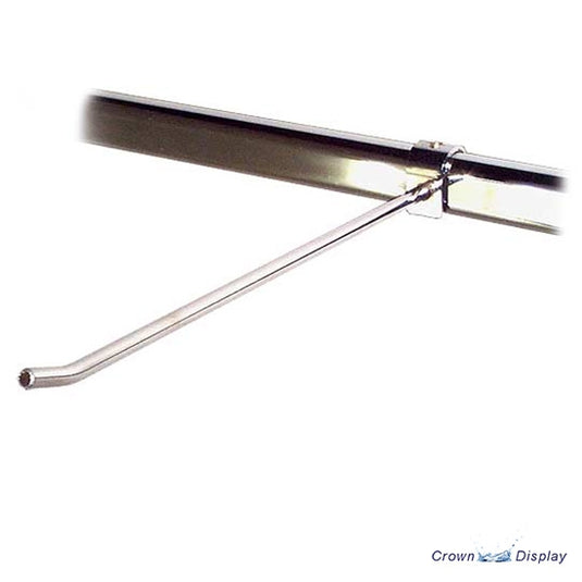 250mm accessory arm for oval bars in a chrome finish for use with retail display systems