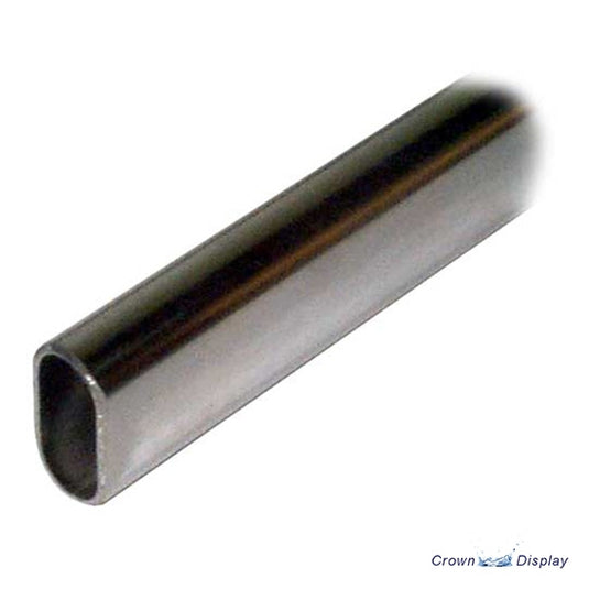 3m lengths of flat sided wall tube in a chrome finish