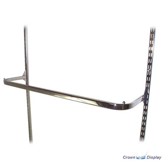 D shaped hanging rail for twin slot shelving systems