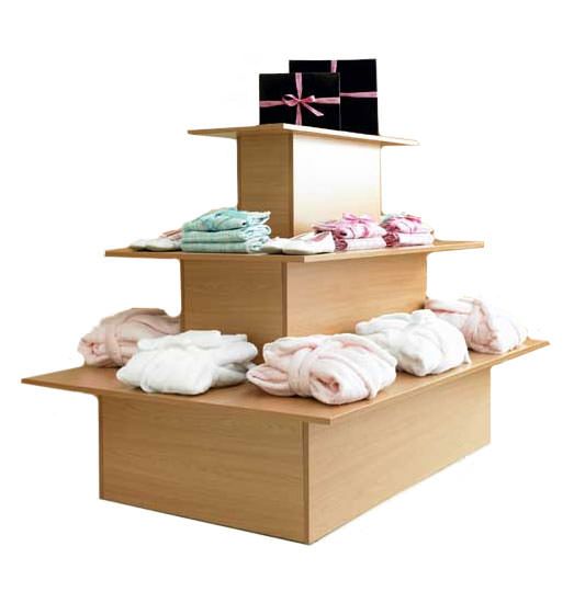 Crown Display rectangular 3 tiered retail sales display unit