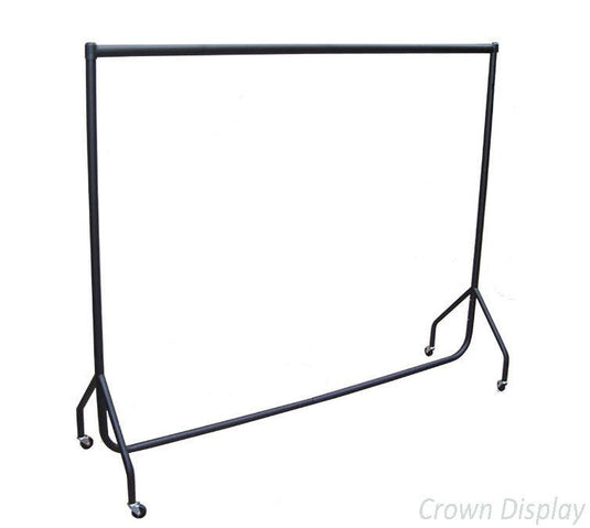 standard garment retail sales display rail in black or chrome and varying lengths