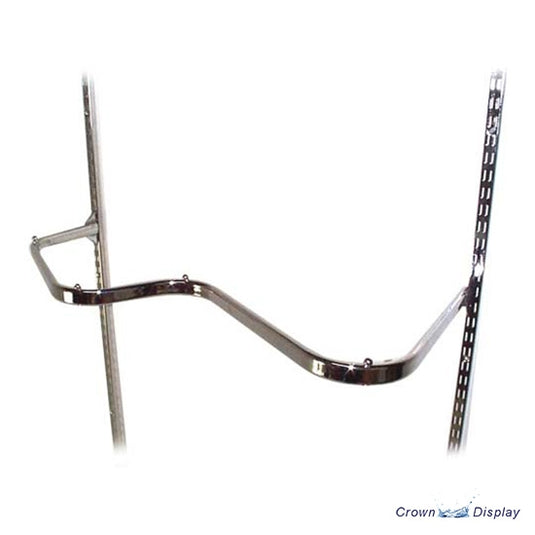Zig zag rail for twin slot shelving and display system