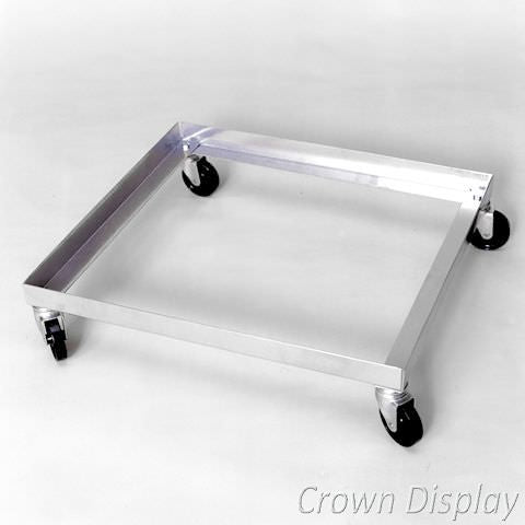 chrome shopping basket stand with castors