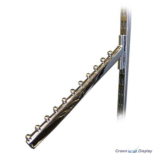 chrome sloping ball arm fixing rail for retail display systems