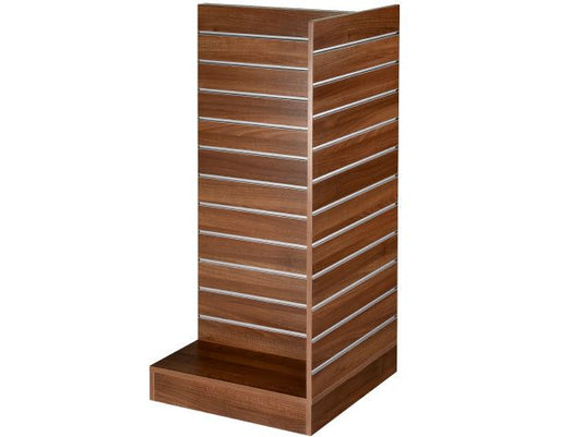 small T shaped slatted gondola retail sales display unit