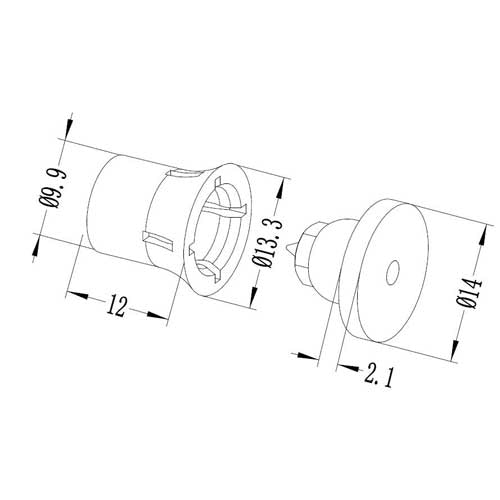 a diagram showing the measurements and specifications of rear letter fixings