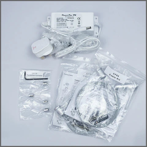 the Claralight LED lightpocket cable kit needed to hang and display the Claralight LED lightpockets