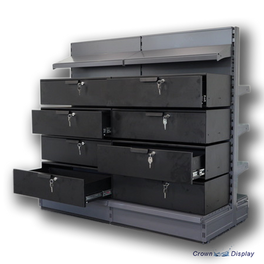 cigarette drawers 4 FT WIDE, 6 FT HEIGHT DISPLAY STAND Crown Display - Cigarette Drawer