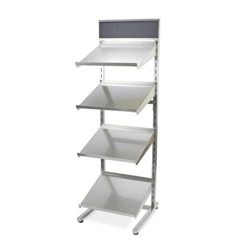 150cm High Metal Display Unit with four sloping shelves