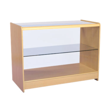 Glass Front Showcase Counter with one shelf. – Crown Display UK