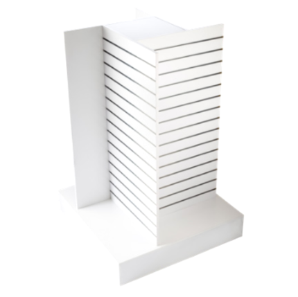 Self-assembly 4 Way Slatted Display Tower