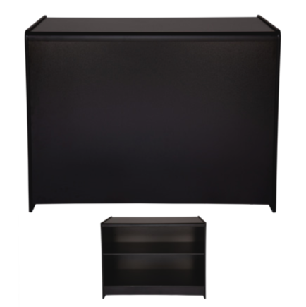 Self-assembly Shop Counter in Black – Crown Display UK