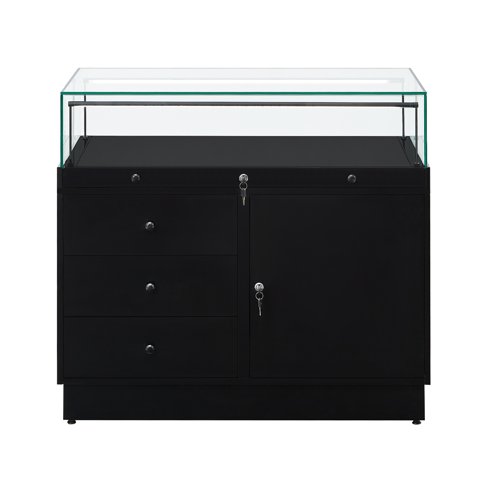 Glass Display Case with Integrated Storage – Crown Display UK