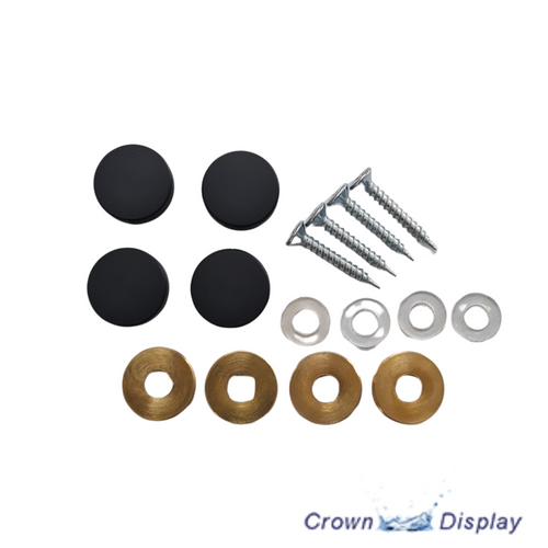 19mm black screw head covers complete with fixings