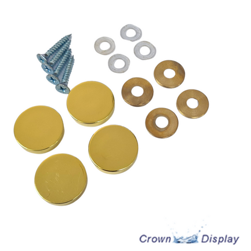 19mm screw head covers in a gold finish complete with fixings