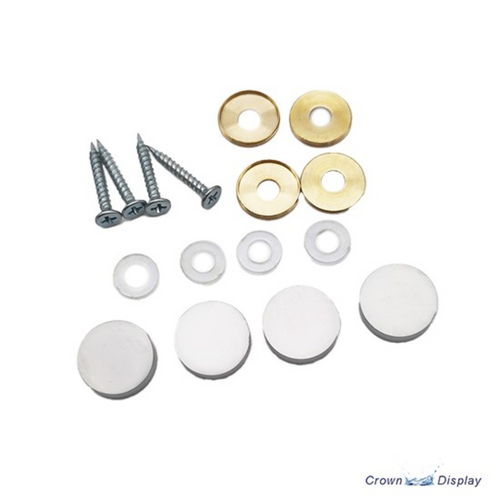 25mm screw head covers in a satin finish with fixings