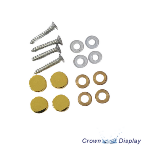 16mm gold screw head covers complete with fixings