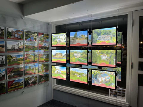 the Claralight LED lightpocket system shown in a retail shop window