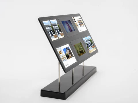 side view of the freestanding claralight LED window display unit with 6 panels
