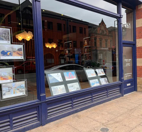 a window display using claralight freestanding LED display units