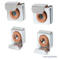 a set of invisible mounted spring clips for holding mirrors or pieces of artwork without showing the fixings
