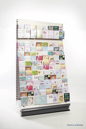 1000mm wide card bay for displaying greeting cards in a retail environment