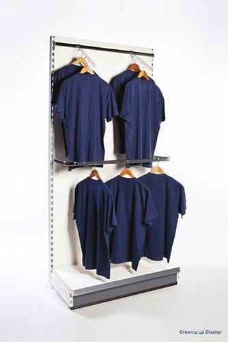 1000mm wide garment bay for display clothing and accessories in a retail environment