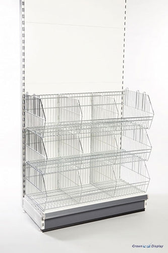 a  665mm wire basket bay for retail display