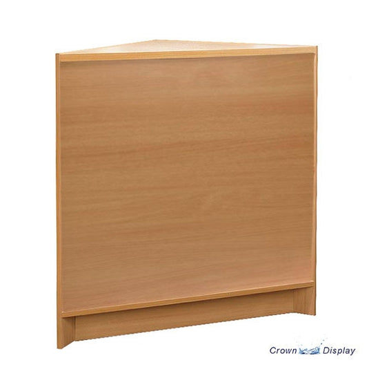 corner retail display unit with a closable front