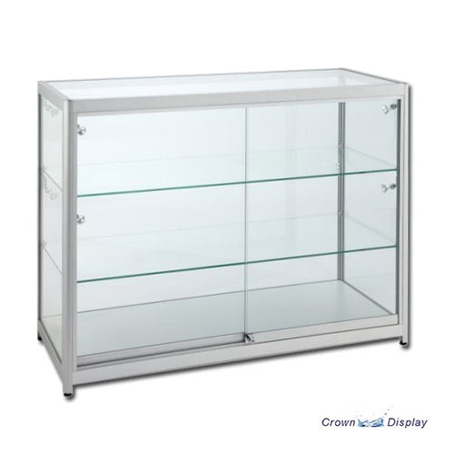 aluminium deluxe showcase with lighting available in four sizes