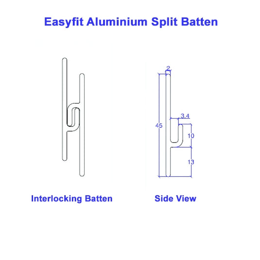 easyfit aluminium split batten technical specification