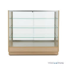 full vision glass shop counter unit with lockable doors available in various widths and depths as well as custom sizes