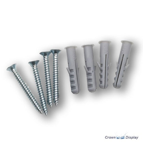 set of 4 Panhead M4-30mm wall screws with rawplugs