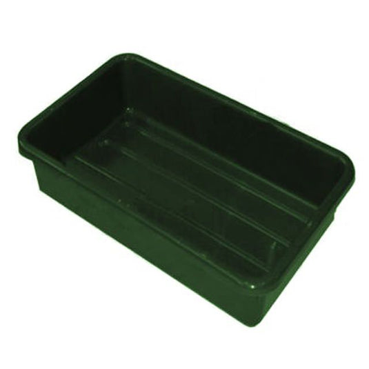 a 450mm green fruit and vegetable tray for use with retail shelving