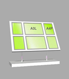 Combination A4 and A3 LED Light Panel 3 panels wide x 2 panels high with bevelled edges (6260915B)